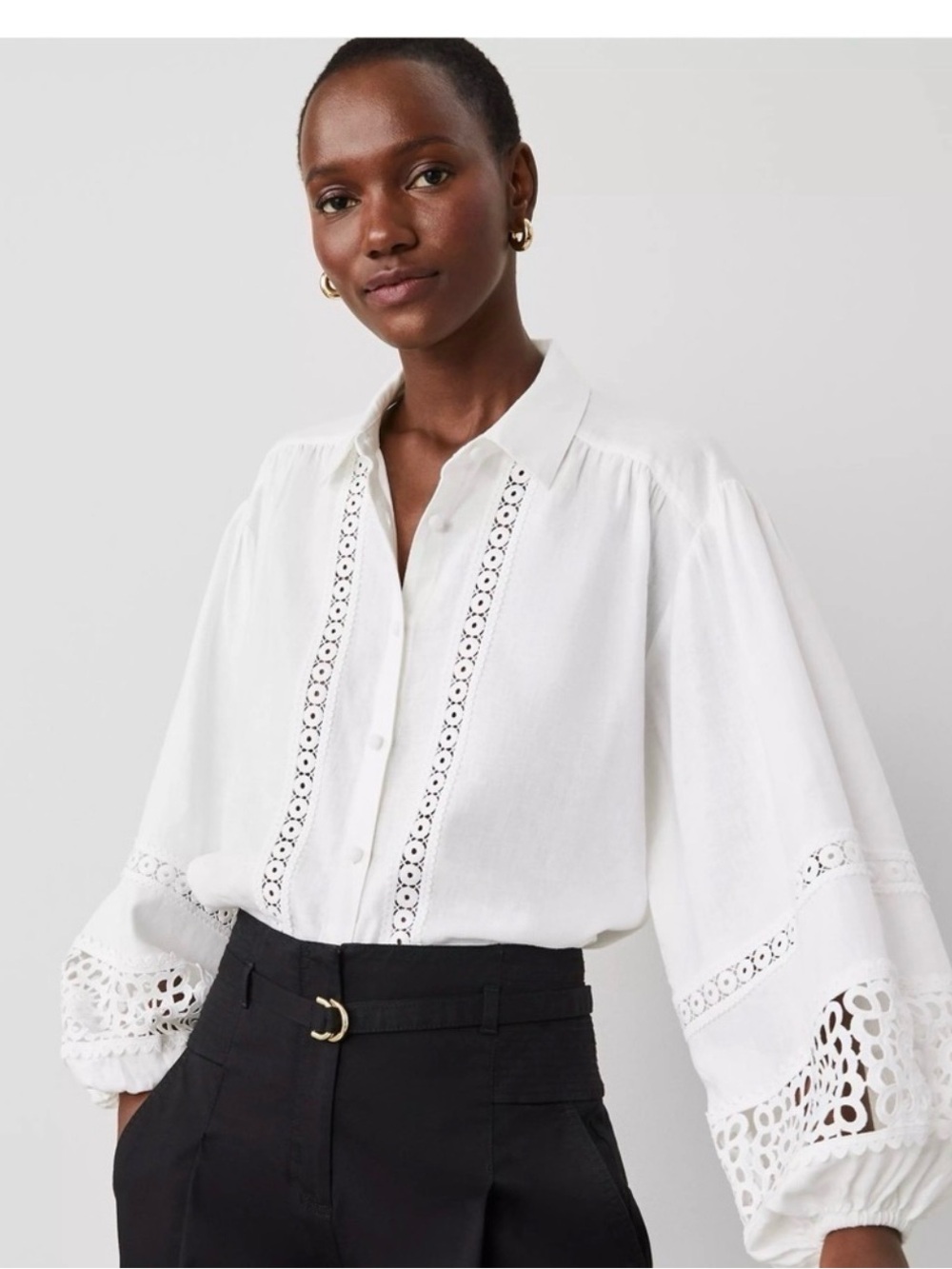 Linen NWT Crisp White Ann Taylor Blouse - Women